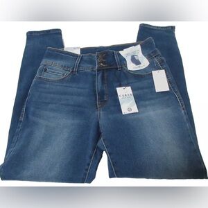 Curve Appeal Women's Curve Creator High-Rise Skinny Fit Denim Blue Jeans 10/30